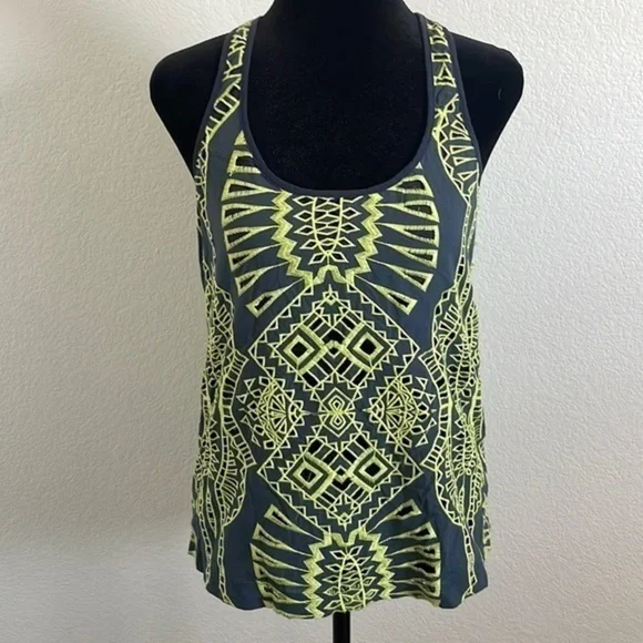 Tart embroidered Neon Green Tank Top - Picture 1 of 6